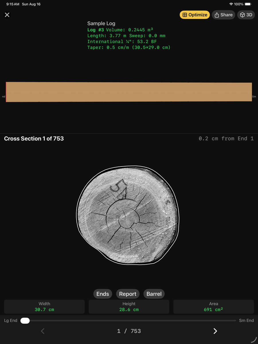 The log profile view