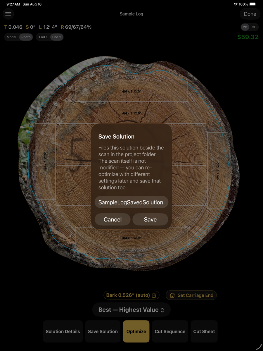 The Save Solution dialog