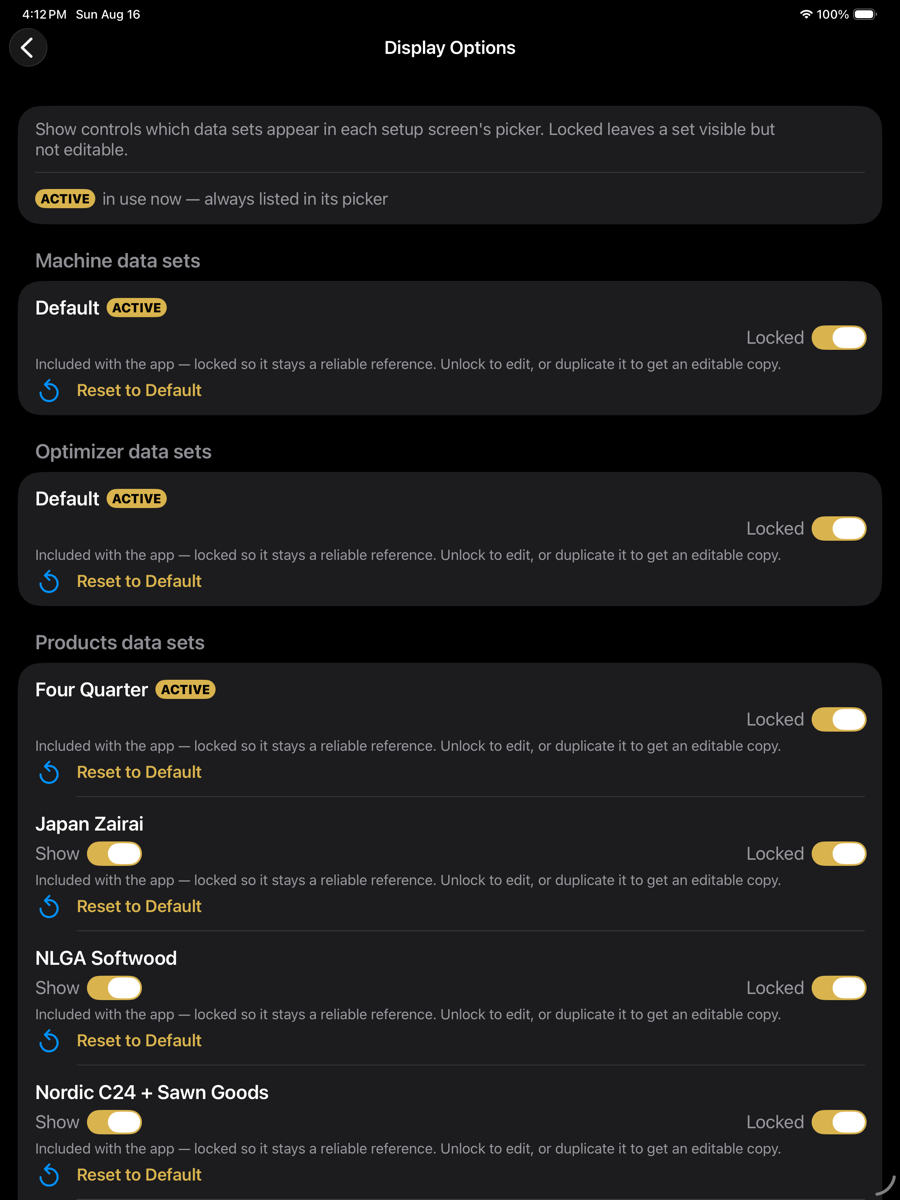Display Options